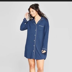 Navy blue long sleeve nightgown